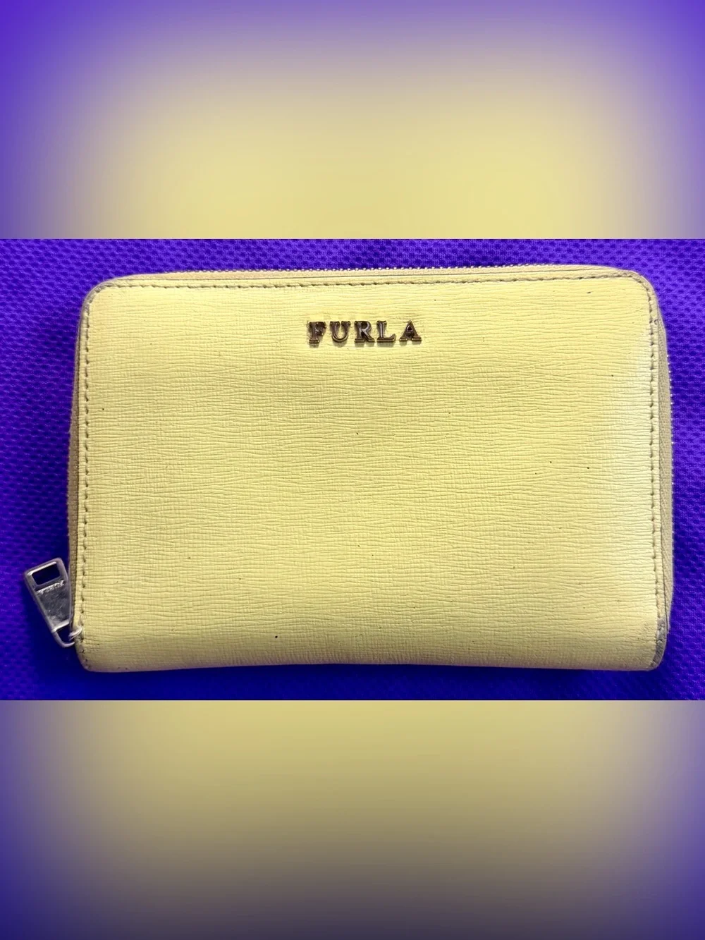 Furla Lemon Saffiano Leather Wallet with Gold Logo